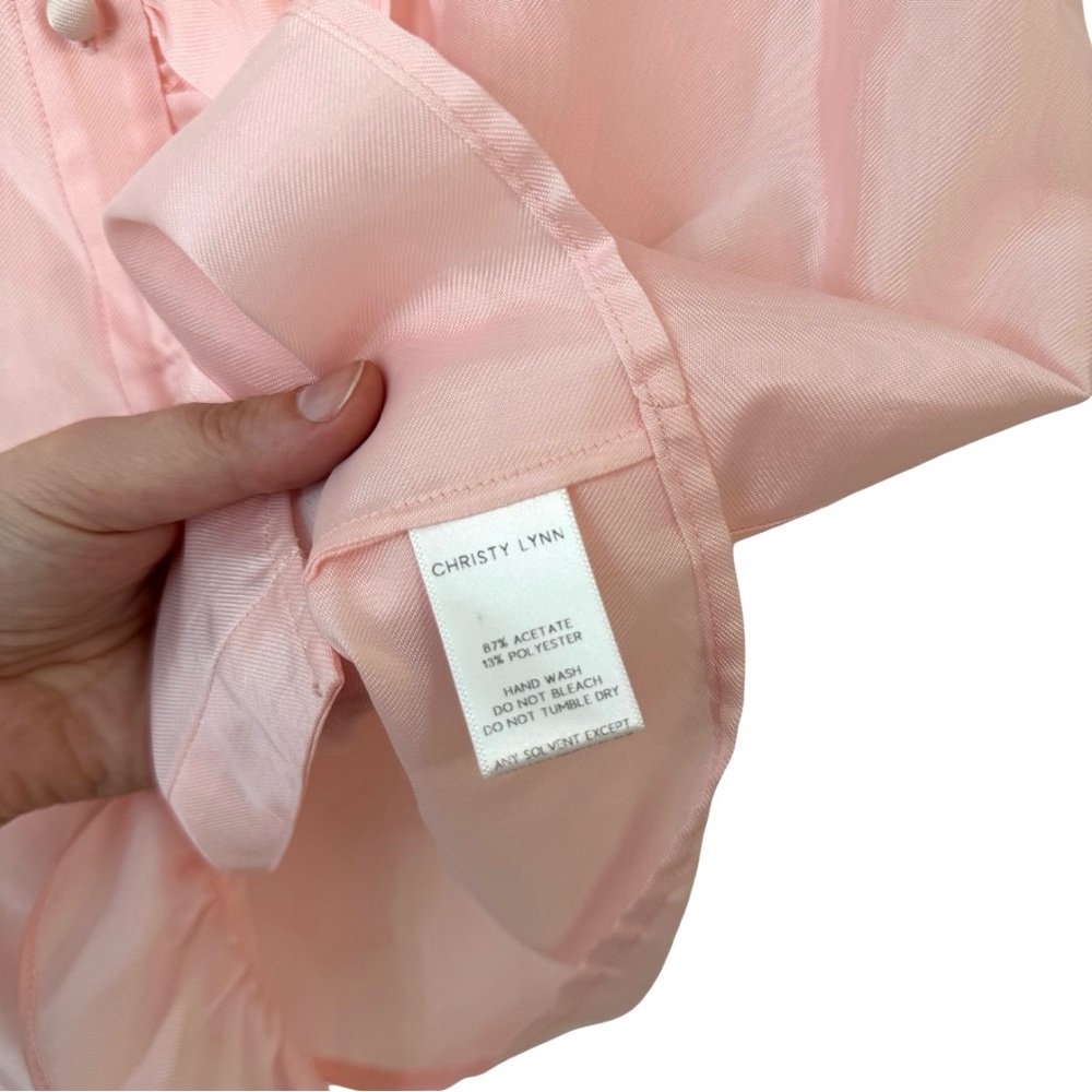 Christy Lynn Women’s Large Marfa Ruffle Top Blush Pink Organza Feminine‎ Luxury - Picture 7 of 11
